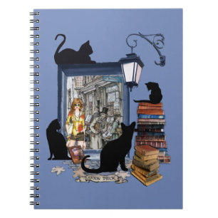 Vintage holländische Künstlerin & Schwarzkatze Notizblock