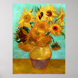 Vintage holländische Sonnenblumen von Vincent van Poster