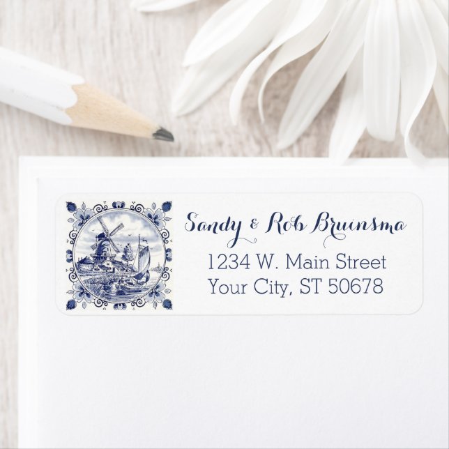 Vintage holländische Windmühle Sailboat Delft Blue (Insitu)