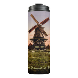 Vintage Holländische Windmühlen individuell gestal Thermosbecher