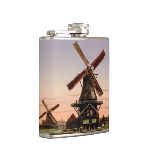 Vintage Holländische Windmühlen individuelle Flasc Flachmann