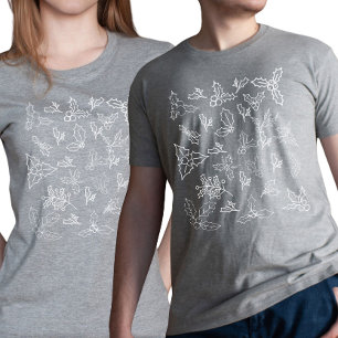 Vintage-Holly-Berry-Umriss Weihnachten T-Shirt