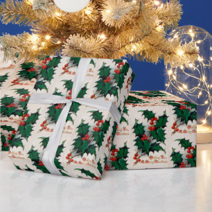 Vintage Holly Berry Weihnachtsverpackung für Part Geschenkpapier
