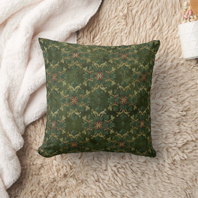 Vintage-Holly-Damaskmuster  Kissen (Decke)