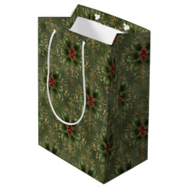 Vintage-Holly-Damaskmuster Mittlere Geschenktüte