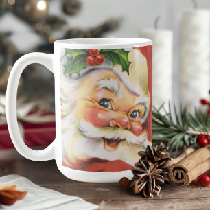 Vintage Holly Jolly Weihnachtsmann Weihnachtsfeier Kaffeetasse