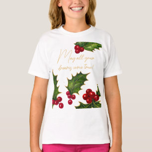 Vintage-Holly-Kinder-Weihnachten T-Shirt
