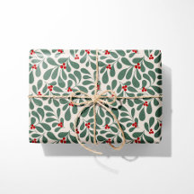 Vintage-Holly-Weihnachtspapier - Beige