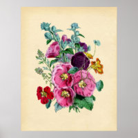 Vintage Hollyhocks