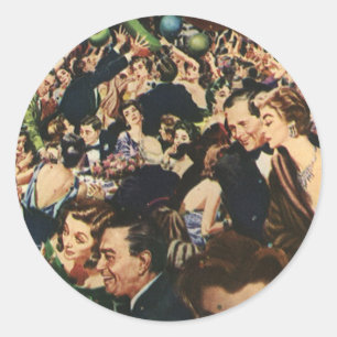Vintage Hollywood-Themen-Fete mit Ballons Runder Aufkleber