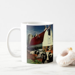 Vintage Holstein Milchkühe im Milchwirtschaftssekt Kaffeetasse