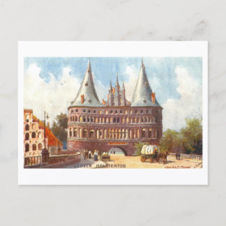 Vintage Holstentor in Lubeck, Germany Postkarte