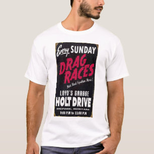 Vintage Holt Drive Drag Races beschädigtes Schild T-Shirt