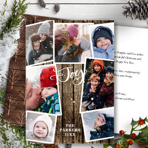 Vintage Holz-Schneeflocken Bokeh-Overlay-Foto Feiertagskarte
