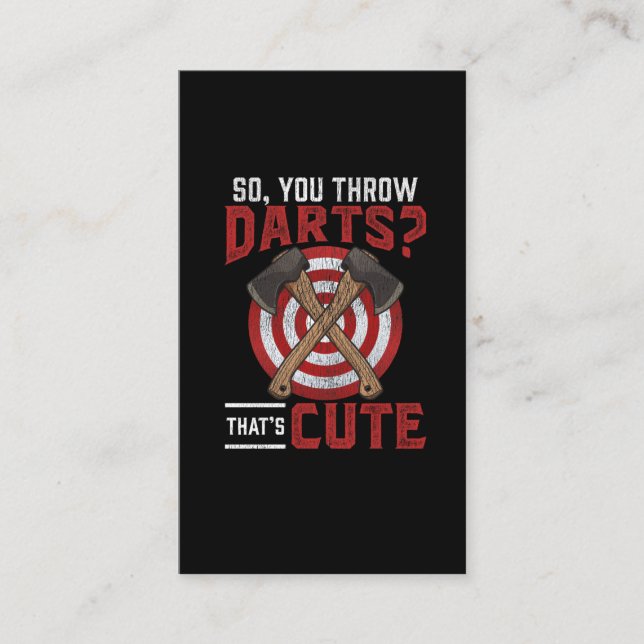 Vintage Holzarbeiter Darts Ax Throwing Spaß Visitenkarte (Vorderseite)