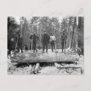 Vintage Holzfäller Postkarte