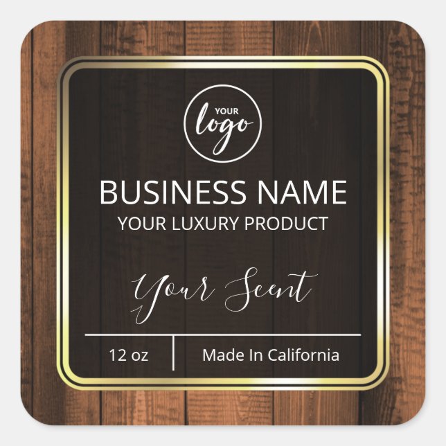 Vintage Holzkandeletiketten Quadratischer Aufkleber (Vorderseite)