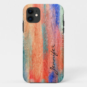 Vintage Holzkörner Textur #3 iPhone 11 Hülle