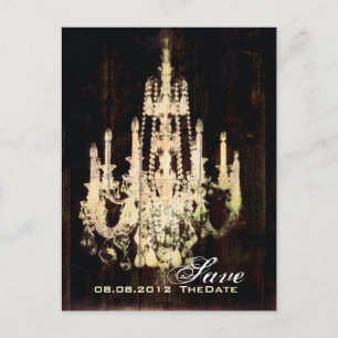 Vintage Holzkronenheizung speichern Sie das Datum Ankündigungspostkarte