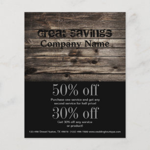 vintage Holzoptik Handwerker Bauwesen Flyer