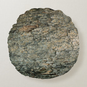 Vintage-Holzrindenhintergrundabstrakt, grafische D Rundes Kissen