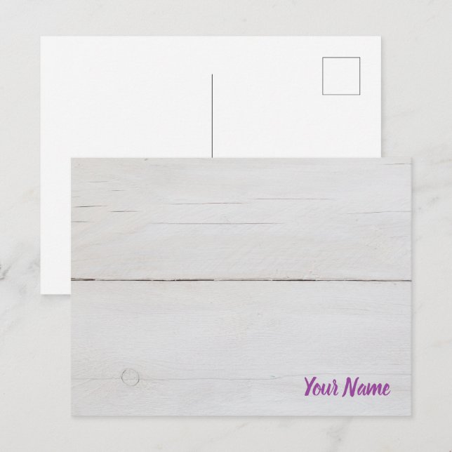 Vintage Holzstruktur als Hintergrund Feiertagspostkarte (Vorne/Hinten)