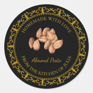 Vintage Homemade Almond Pesto Runder Aufkleber