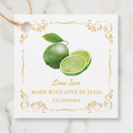 Vintage Homemade Limonen Jam Square Hang Tag Geschenkanhänger