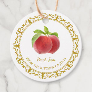 Vintage homemade Peach Jam Hang Tag l White Geschenkanhänger