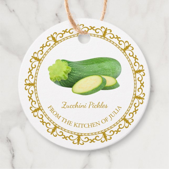 Vintage Homemade Zucchini Pickle Hang Tag Geschenkanhänger (Vorderseite)