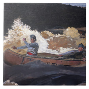 Vintage Homer Shooting The Rapids, Saguenay River Fliese