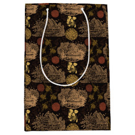 Vintage Honeycomb Bee Black Mittlere Geschenktüte