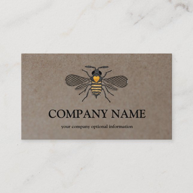 Vintage Honeycomb BeeKeeper Honey Apairist Bus Visitenkarte (Vorderseite)