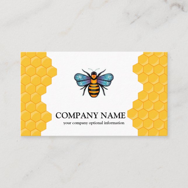 Vintage Honeycomb BeeKeeper Honey Apairist Bus Visitenkarte (Vorderseite)