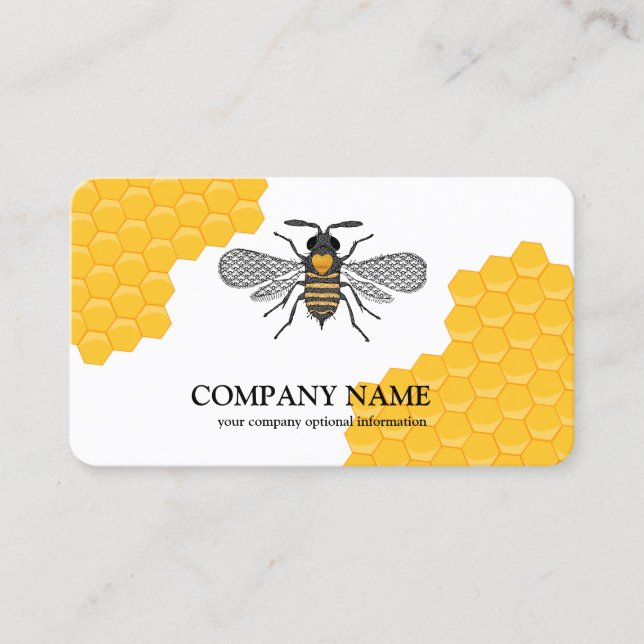 Vintage Honeycomb BeeKeeper Honey Apairist Bus Visitenkarte (Vorderseite)
