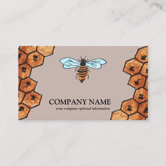 Vintage Honeycomb BeeKeeper Honey Apairist Bus Visitenkarte (Vorderseite)