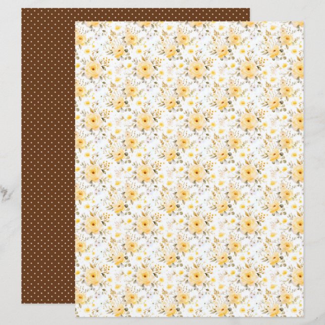 Vintage-Honigbiene-Blumen-Journalpapierblatt (Vorne/Hinten)