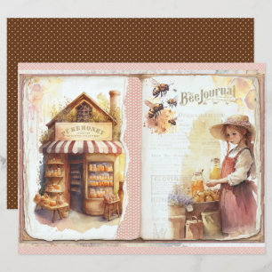 Vintage-Honigbiene-Journal-Papierblatt