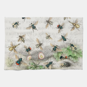 Vintage-Honigbiene- Königin-Biene-Entomologie-Bota Geschirrtuch