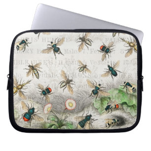 Vintage-Honigbiene- Königin-Biene-Entomologie-Bota Laptopschutzhülle