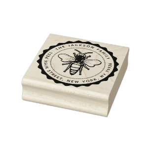 Vintage Honigbiene, kreieren Sie Ihren eigenen Fam Gummistempel