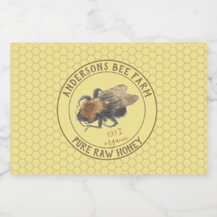 Vintage Honigbiene u. Bienenwabe des Lebensmitteletikett
