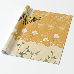 Vintage Honigbiene Wildblumengarten (9) Geschenkpapier