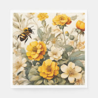 Vintage Honigbienen in pflanzlichen Stoffen