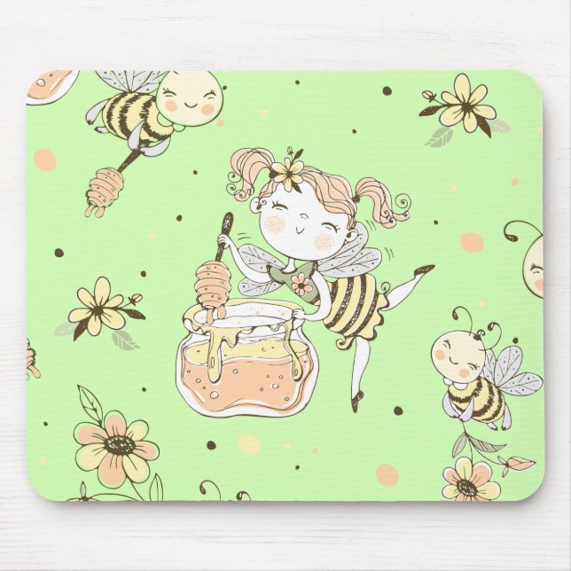 Vintage Honigbienendekor Mousepad (Vorne)
