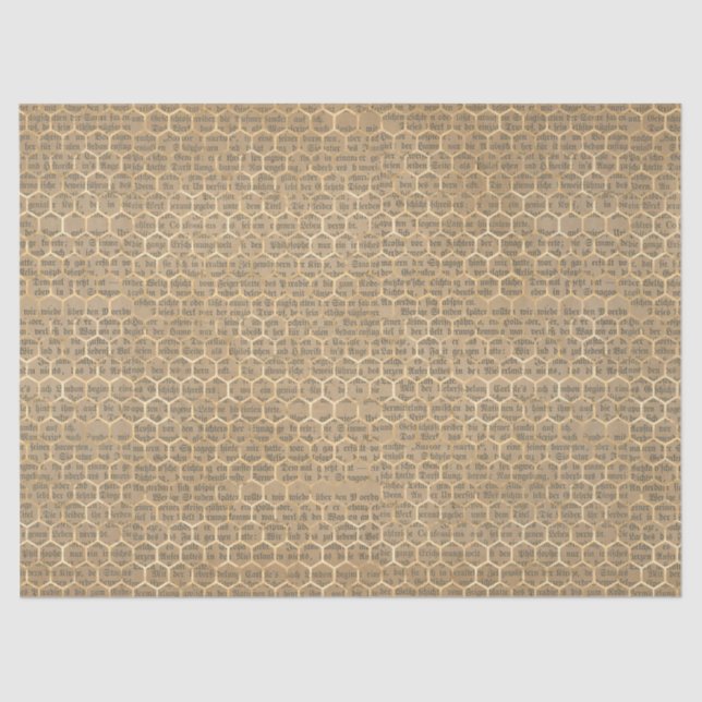 Vintage Honigbienenreihe Design 1 Gewebepapier Seidenpapier (Vorderseite)