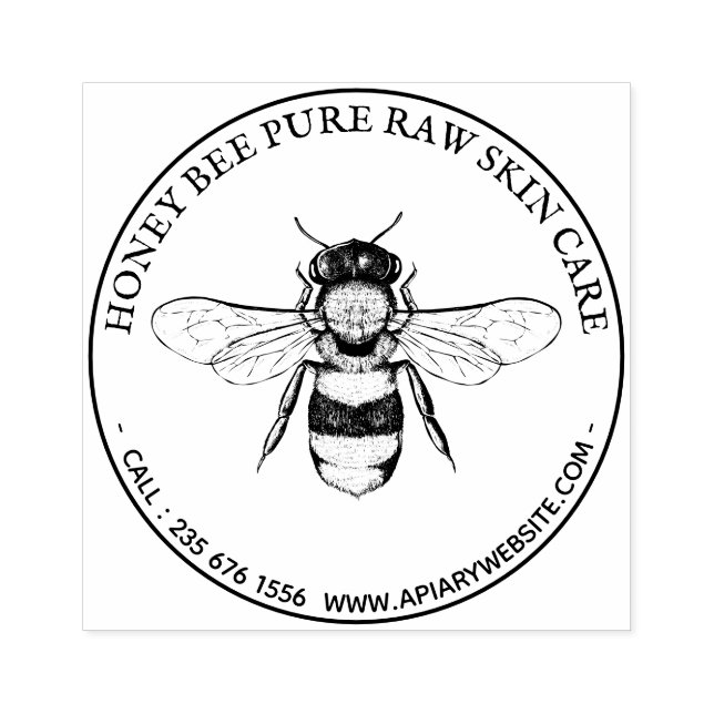 Vintage Honigbienenrunde Gummistempel (Prägung)