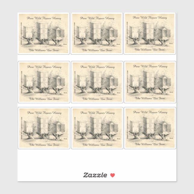 Vintage Honigbienenvölker Aufkleber (Blatt)