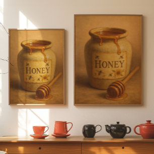 Vintage Honigglas Poster Rustikale Farmhouse Kun