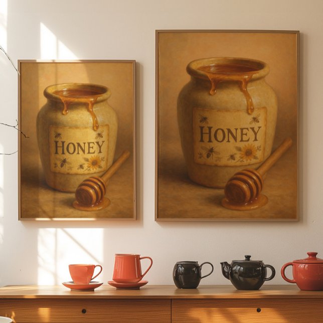 Vintage Honigglas Poster | Rustikale Farmhouse Kun (Von Creator hochgeladen)